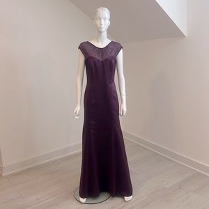 SAMPLE SALE NWT Dessy 2933 size 10 Aubergine Satin/ chiffon Pristine